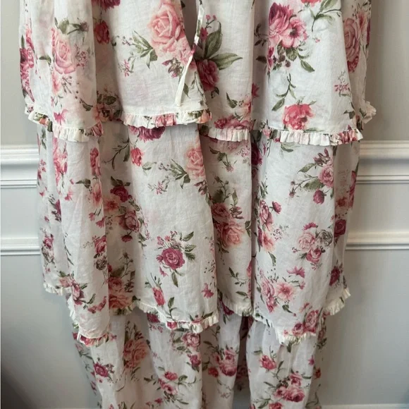 Altar'd State Pink Floral Tiered Maxi Dress size small - Picture 11 of 12